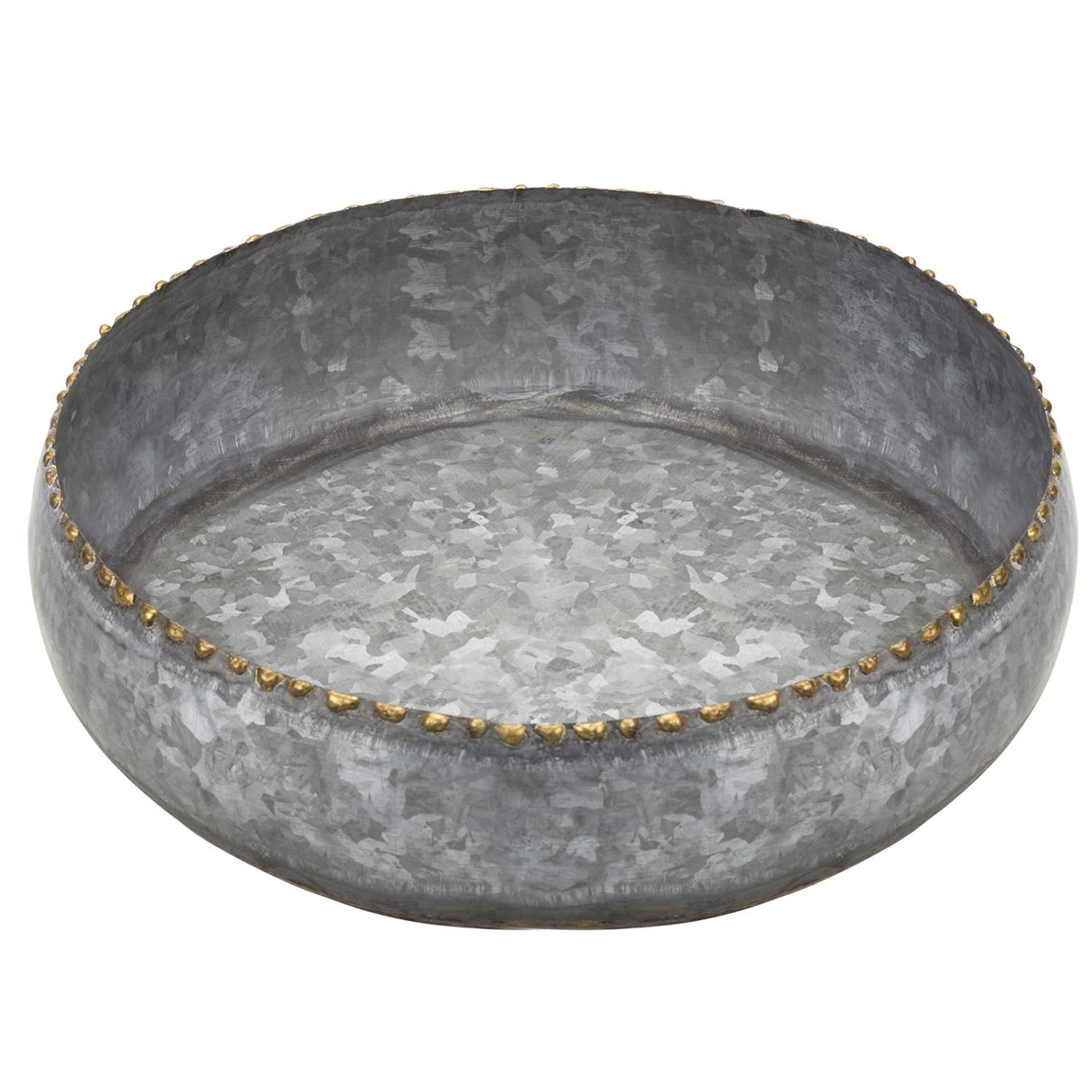 MyGift close-up of brass-tone pebbled rim highlighting decorative detail and visual warmth