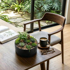 MyGift planter with saucer detached to show easy cleanup and water catch