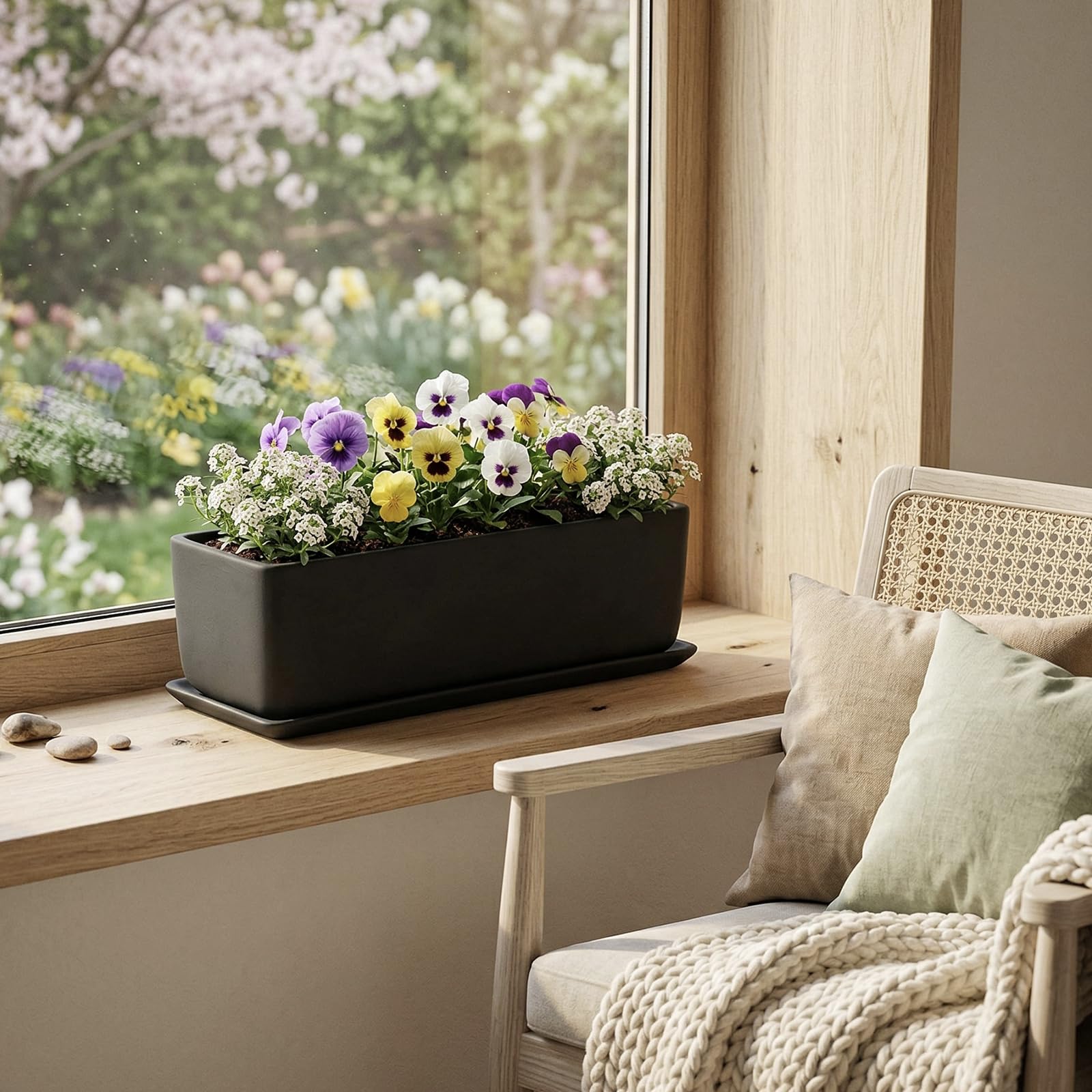 MyGift planter with saucer removed showing drainage function and protection