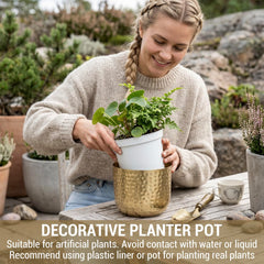 MyGift planter with succulent styled on table adding polished greenery accent