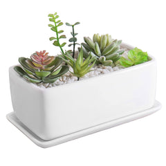 MyGift rectangular planter front view showing minimalist design and neat profile