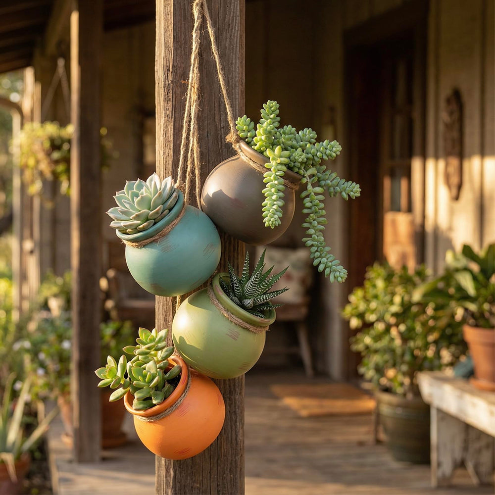 MyGift hanging planter displayed on a balcony, maximizes small-space greenery