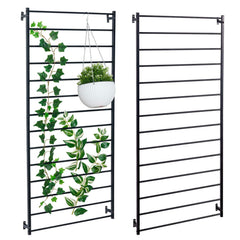 MyGift trellis front view showing matte black frame and horizontal bars for modern look