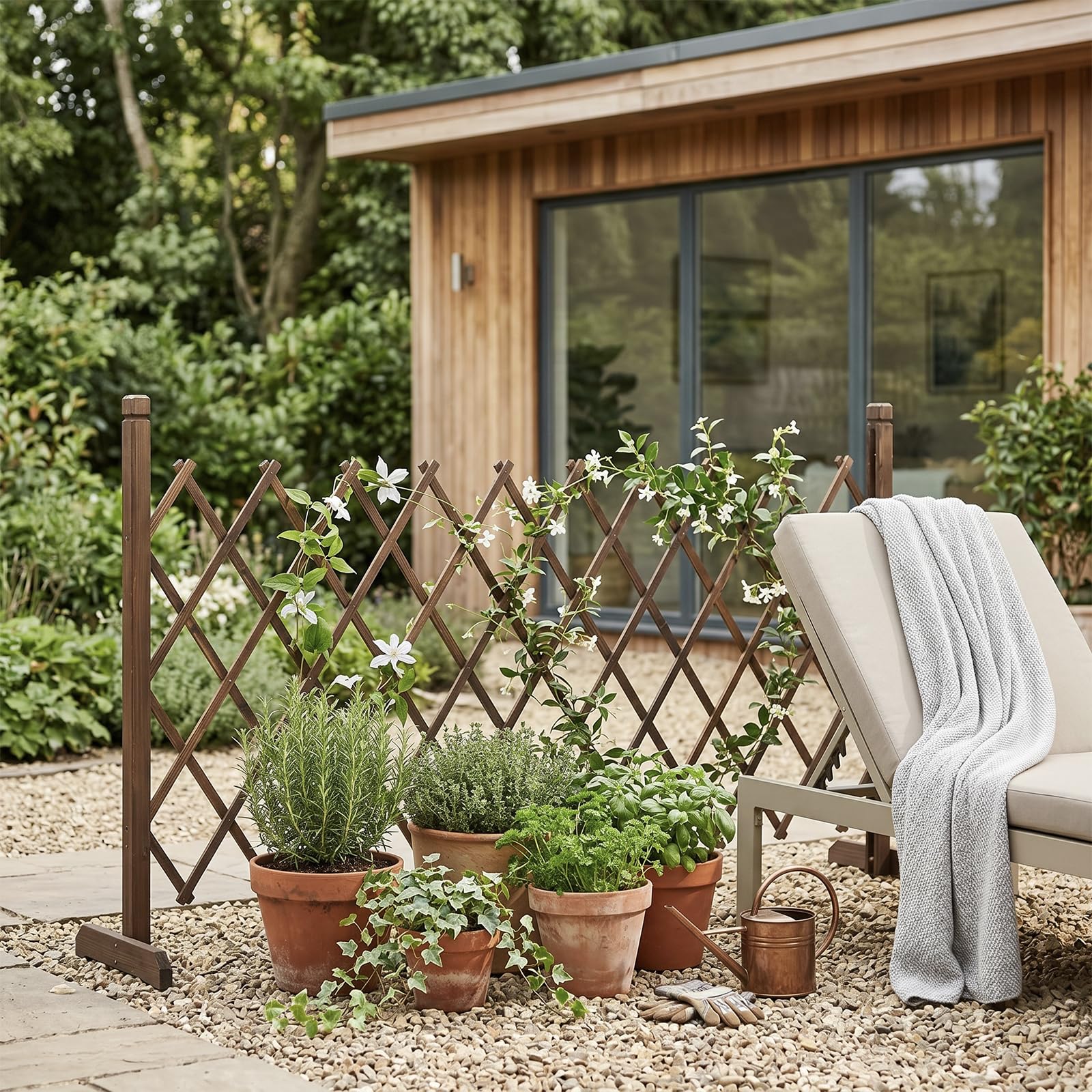 MyGift trellis legs detail showing sturdy feet, improves freestanding stability on soil