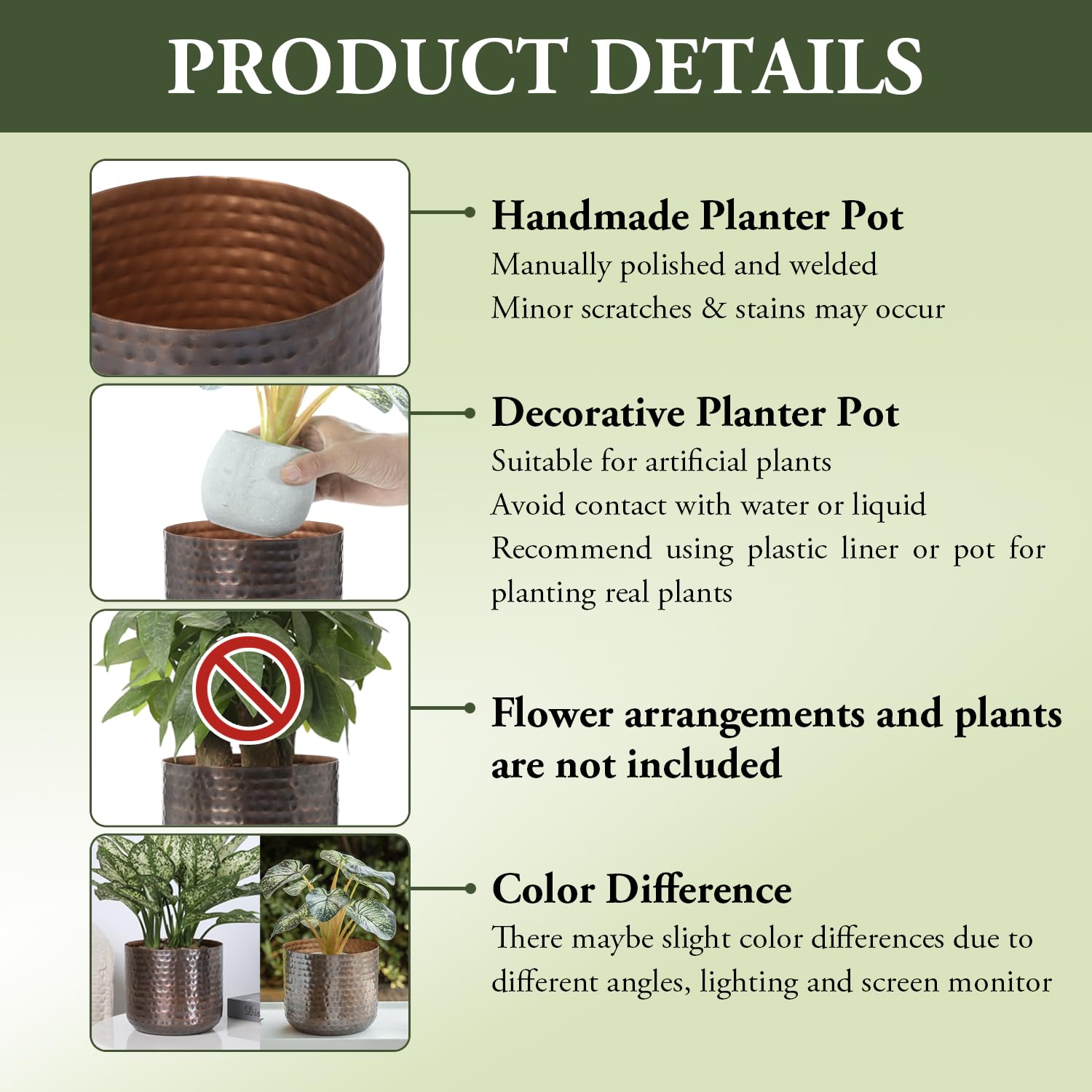 MyGift vase underside with padded feet protecting furniture from scratches