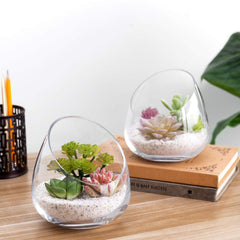 MyGift vase next to ruler for size reference showing compact footprint