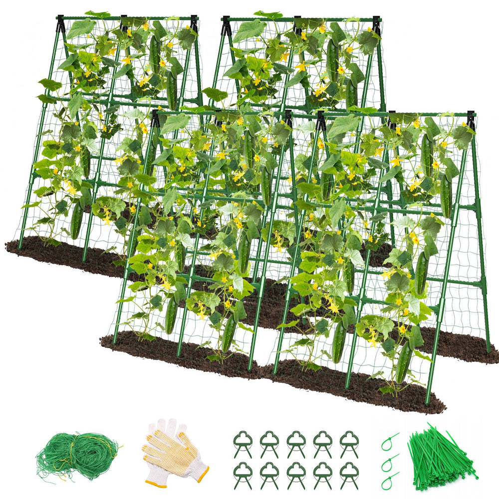 MYMULIKE A-frame trellis front view showing stable structure and vertical crop support