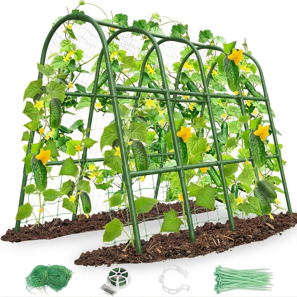 MYMULIKE arched trellis front view showing sturdy U-shape and space saving benefit