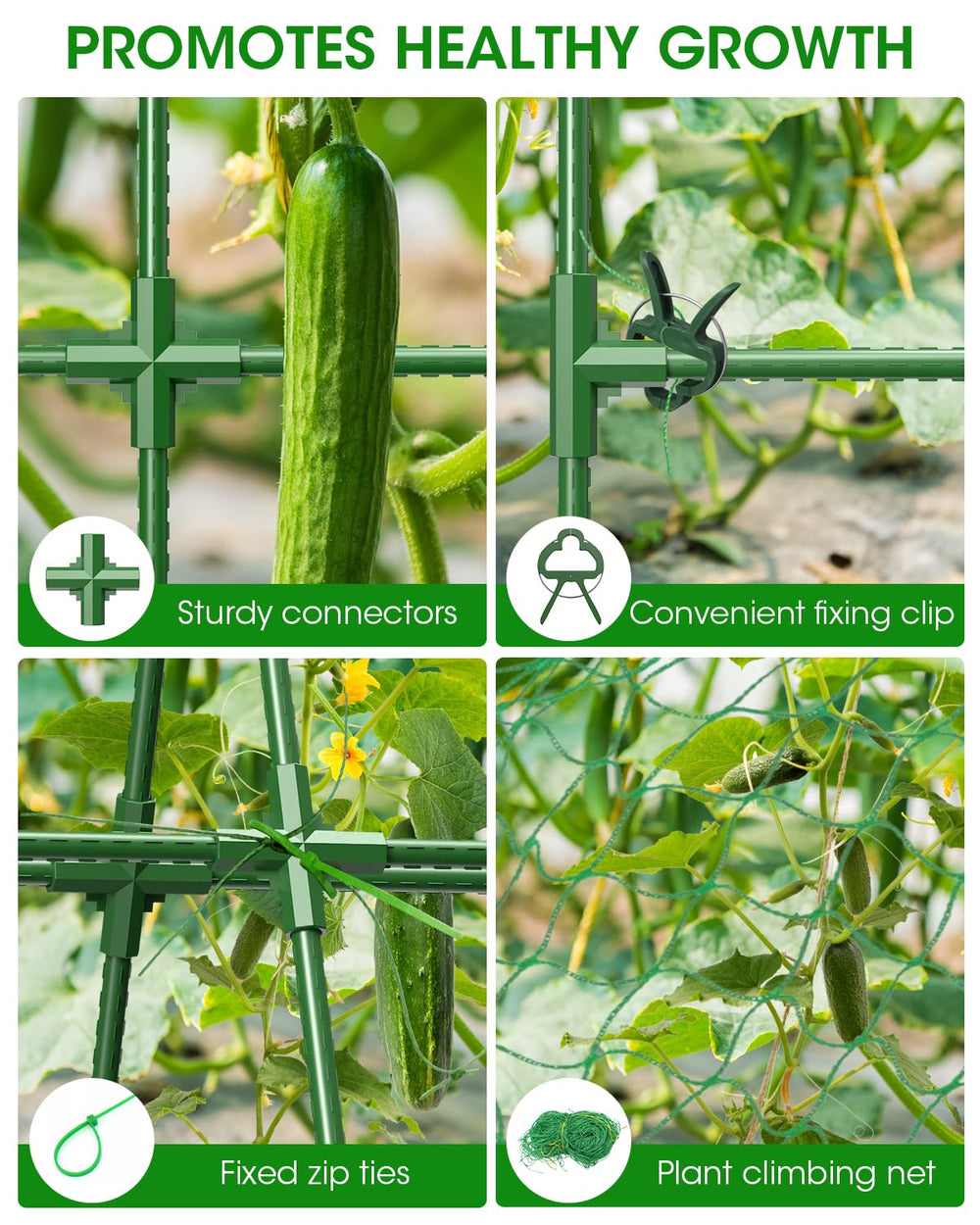MYMULIKE assembled trellis in a raised bed improving air flow and sunlight for plants