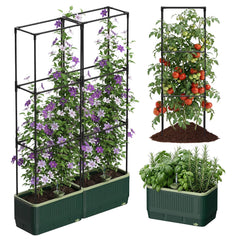 MYMULIKE front view of planter box showing neat dark green finish and space-saving design