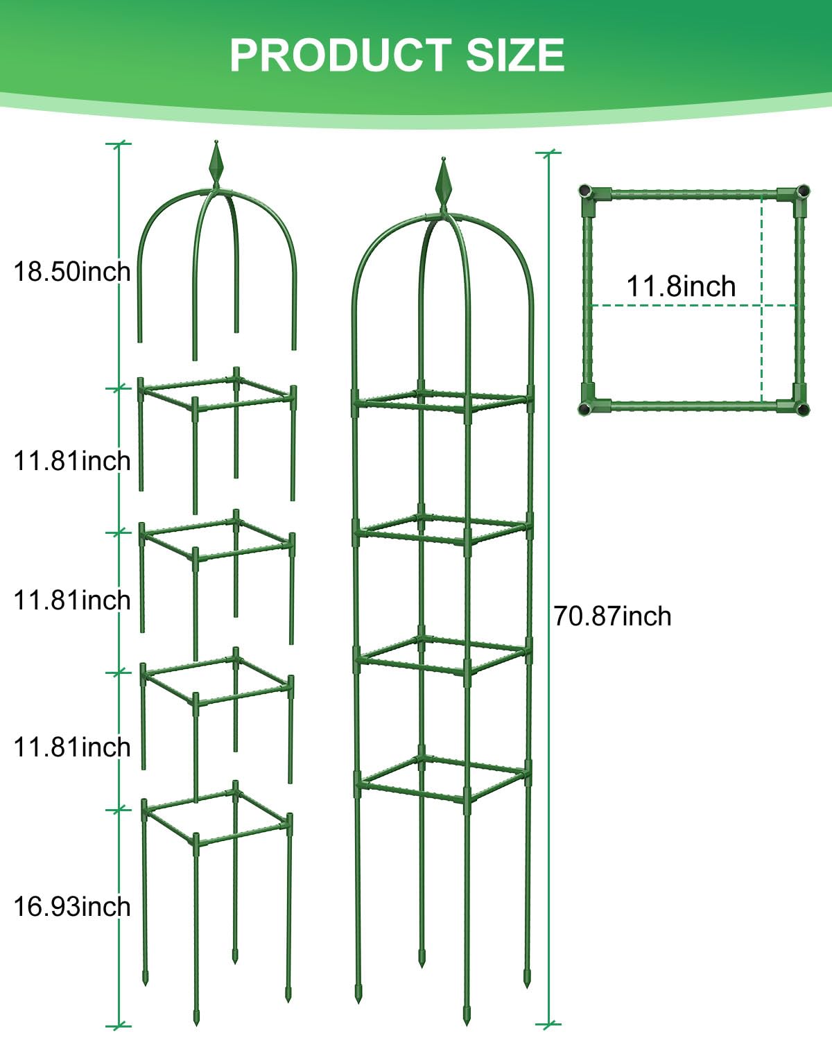MYMULIKE obelisk supporting climbing roses in a garden bed for better growth