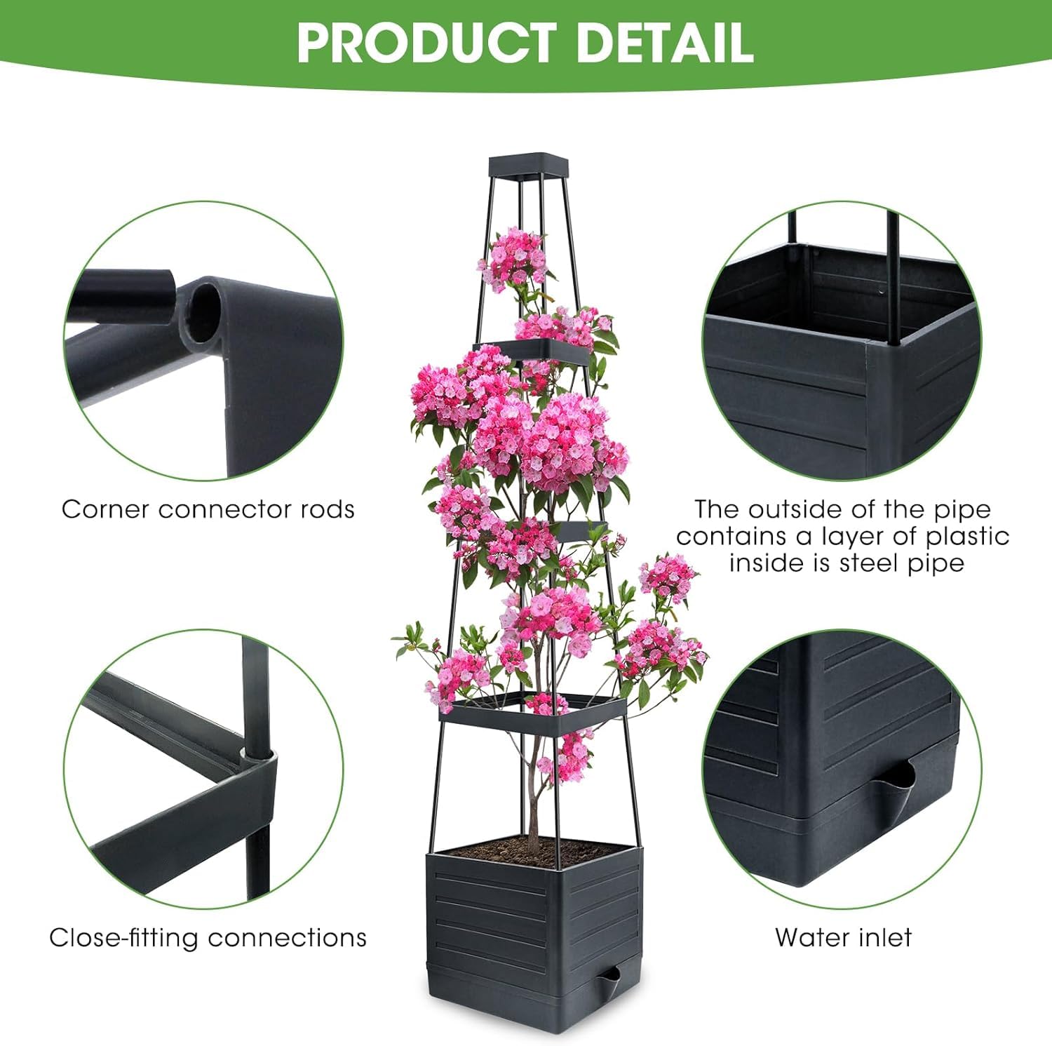 MYMULIKE planter next to chair showing accurate size and scale
