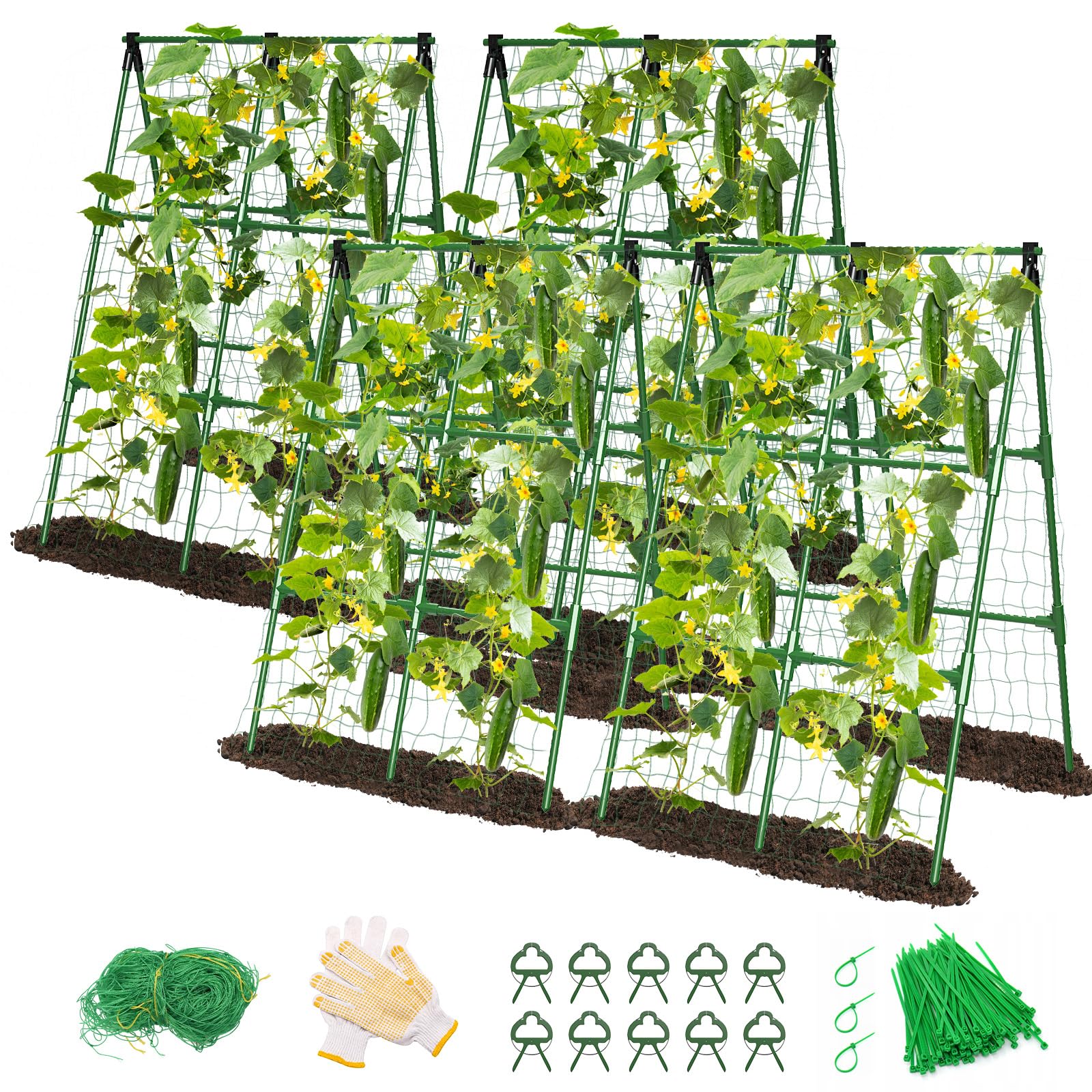 MYMULIKE trellis front view showing A-frame and mesh for better plant support