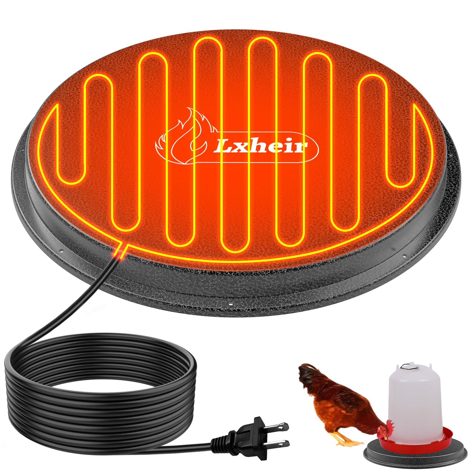 Myodal front view of heated base showing stable platform and benefit of reliable warmth