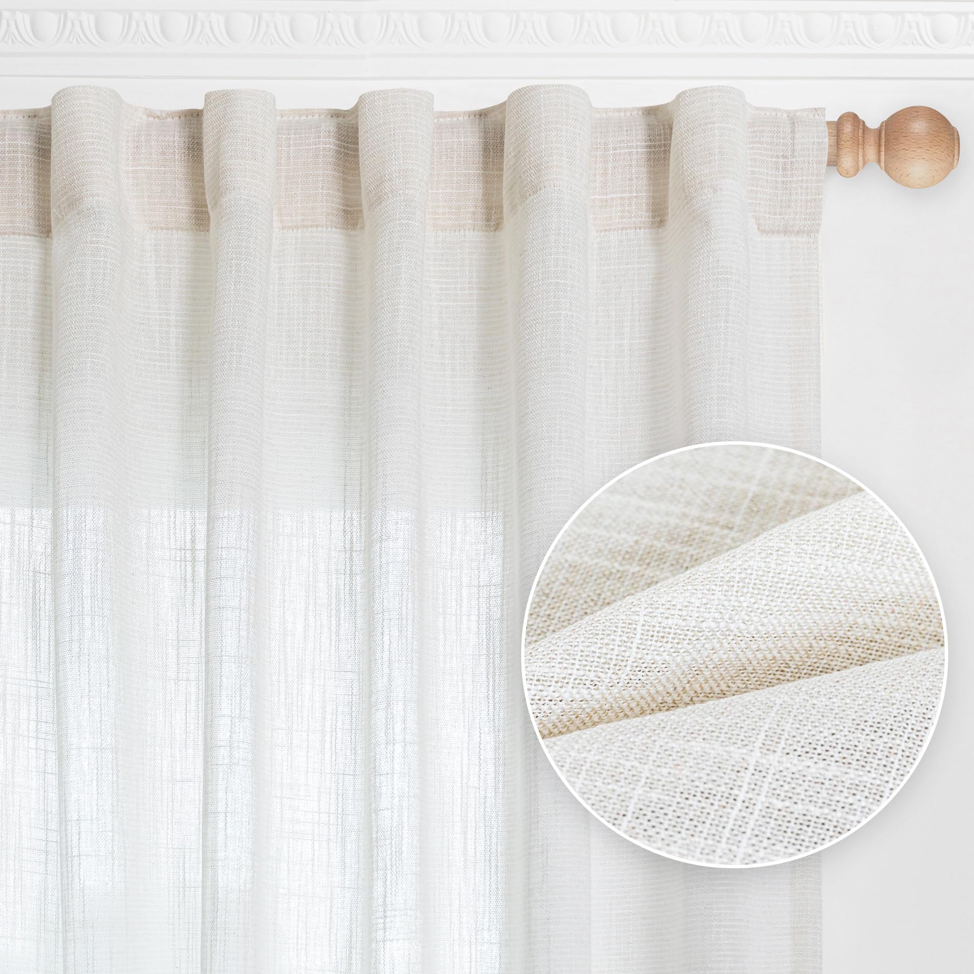 MYSKY HOME close-up of woven texture highlighting wrinkle-resistant polyester blend benefit