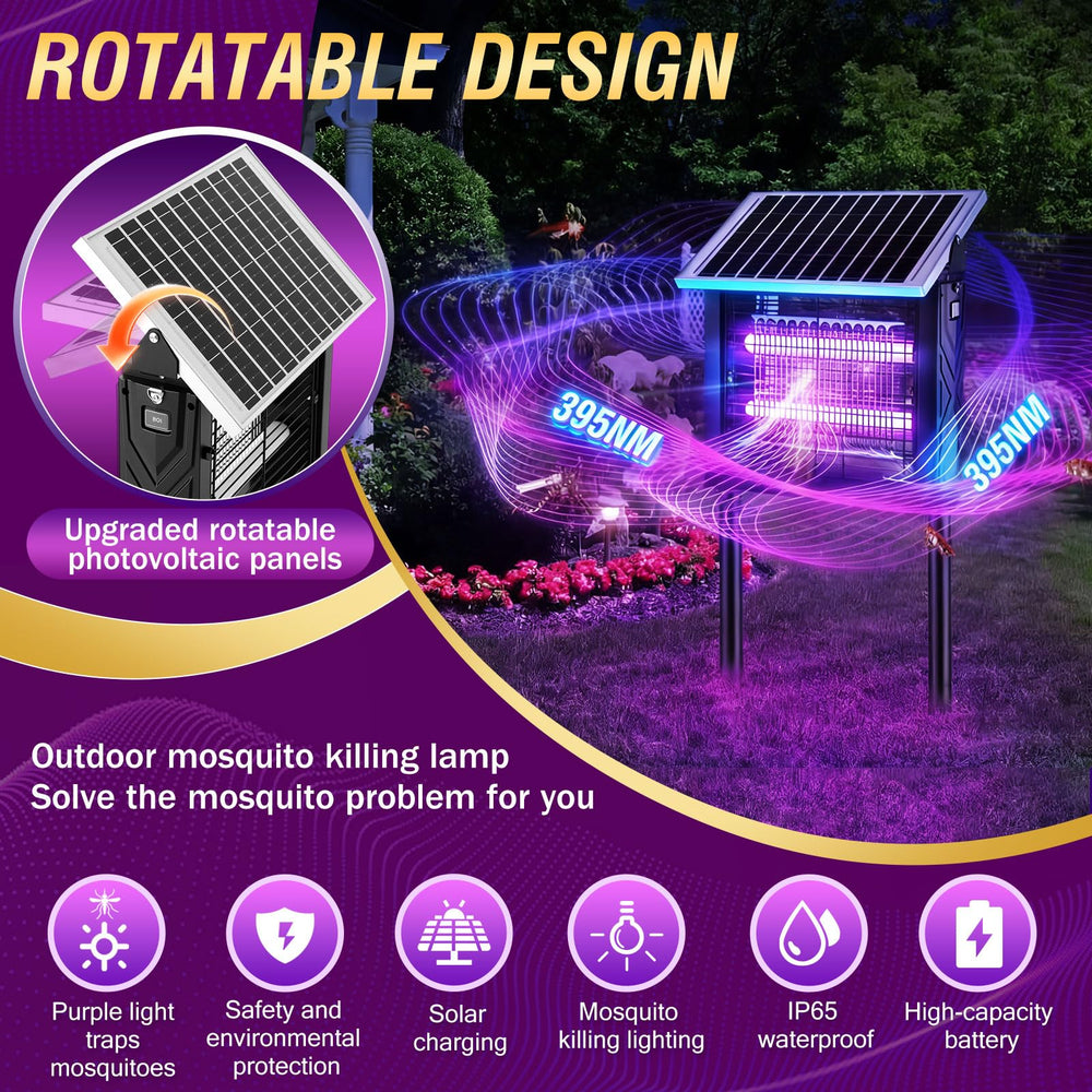 Mysora dual UV tubes lit showing strong insect attractant light