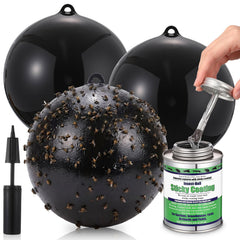 Mysora front packaging showing three hanging fly trap balls and benefits