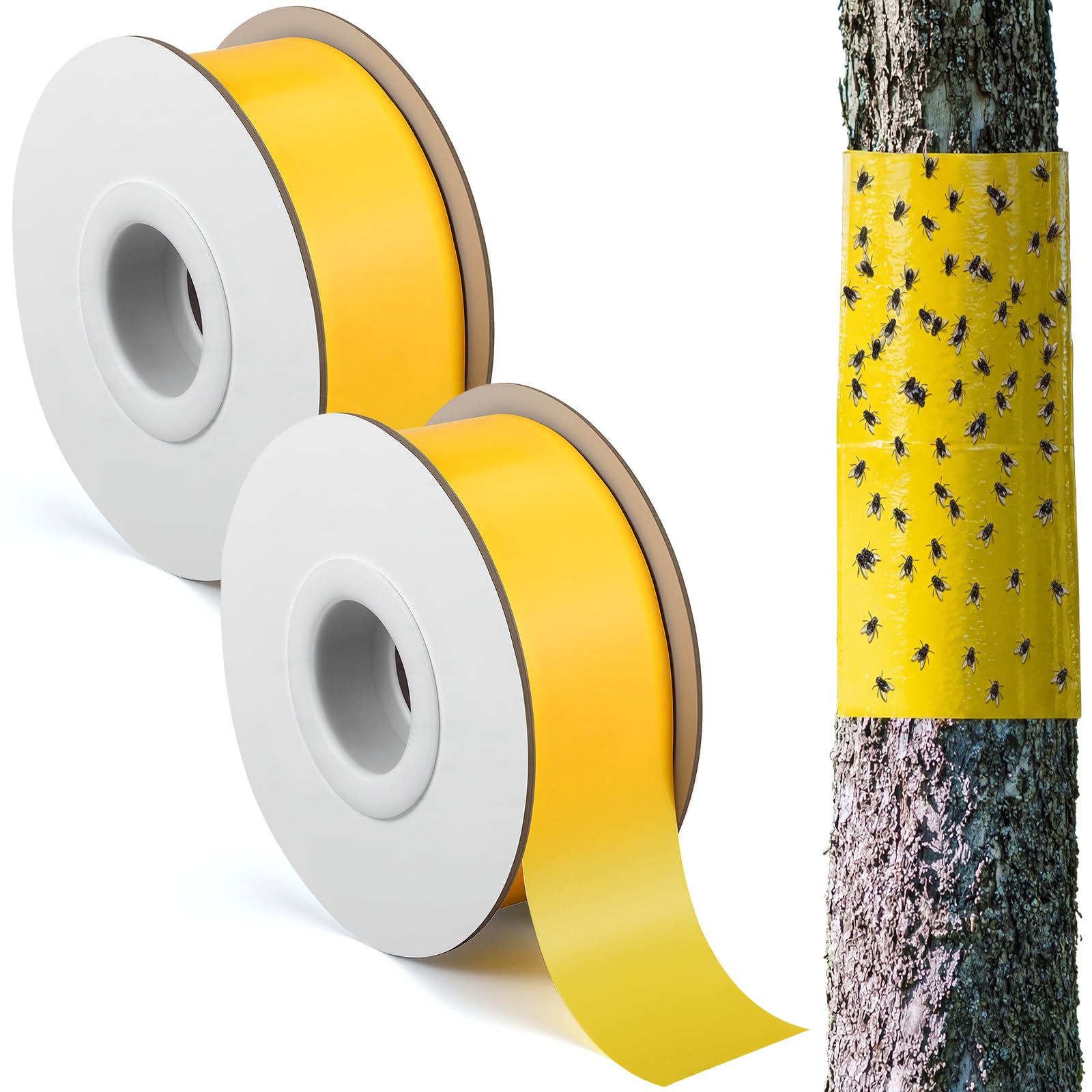 Mysora front packaging showing two yellow sticky tape rolls protecting trees