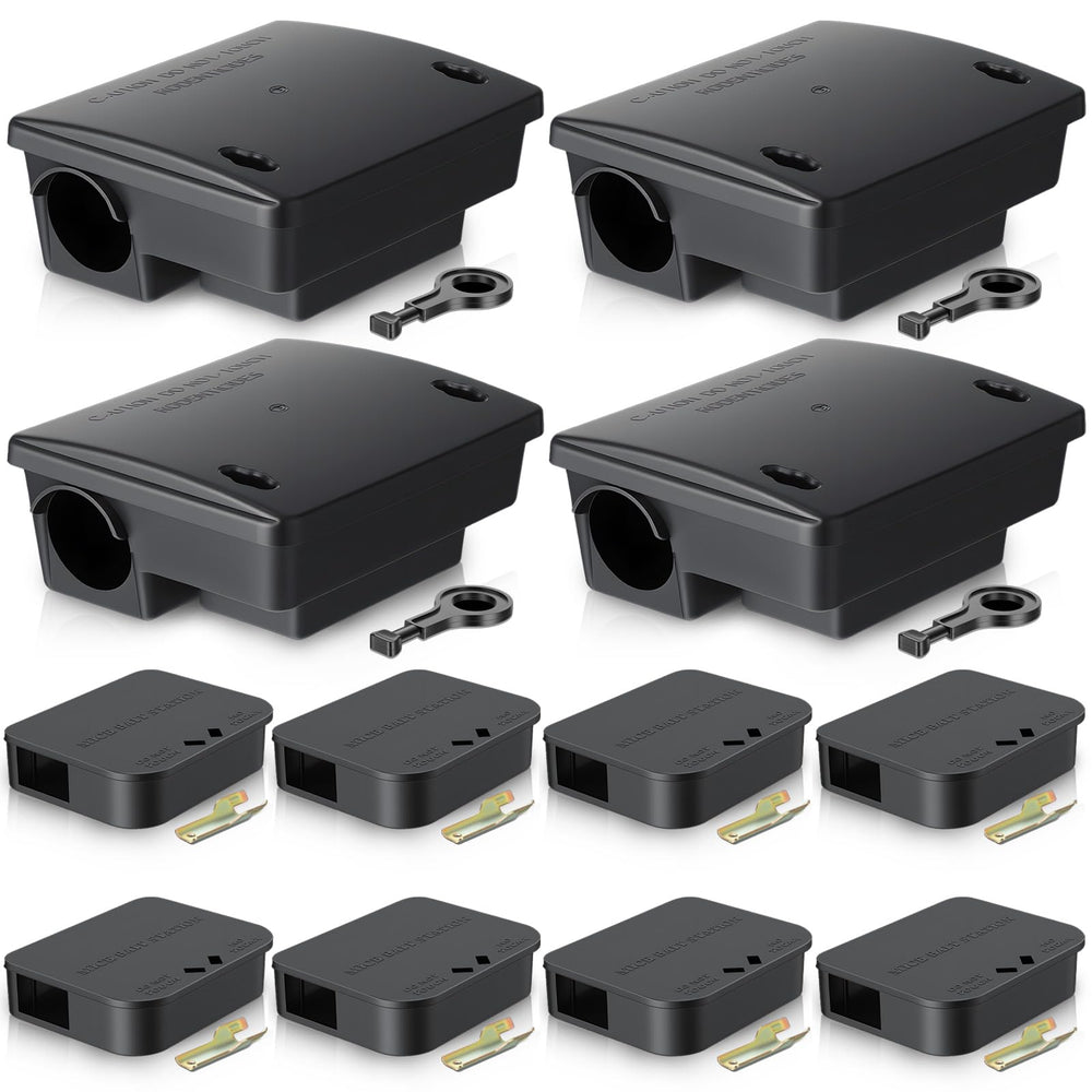 Mysora front view of full 12-pack set showing large and small stations and keys for safe storage