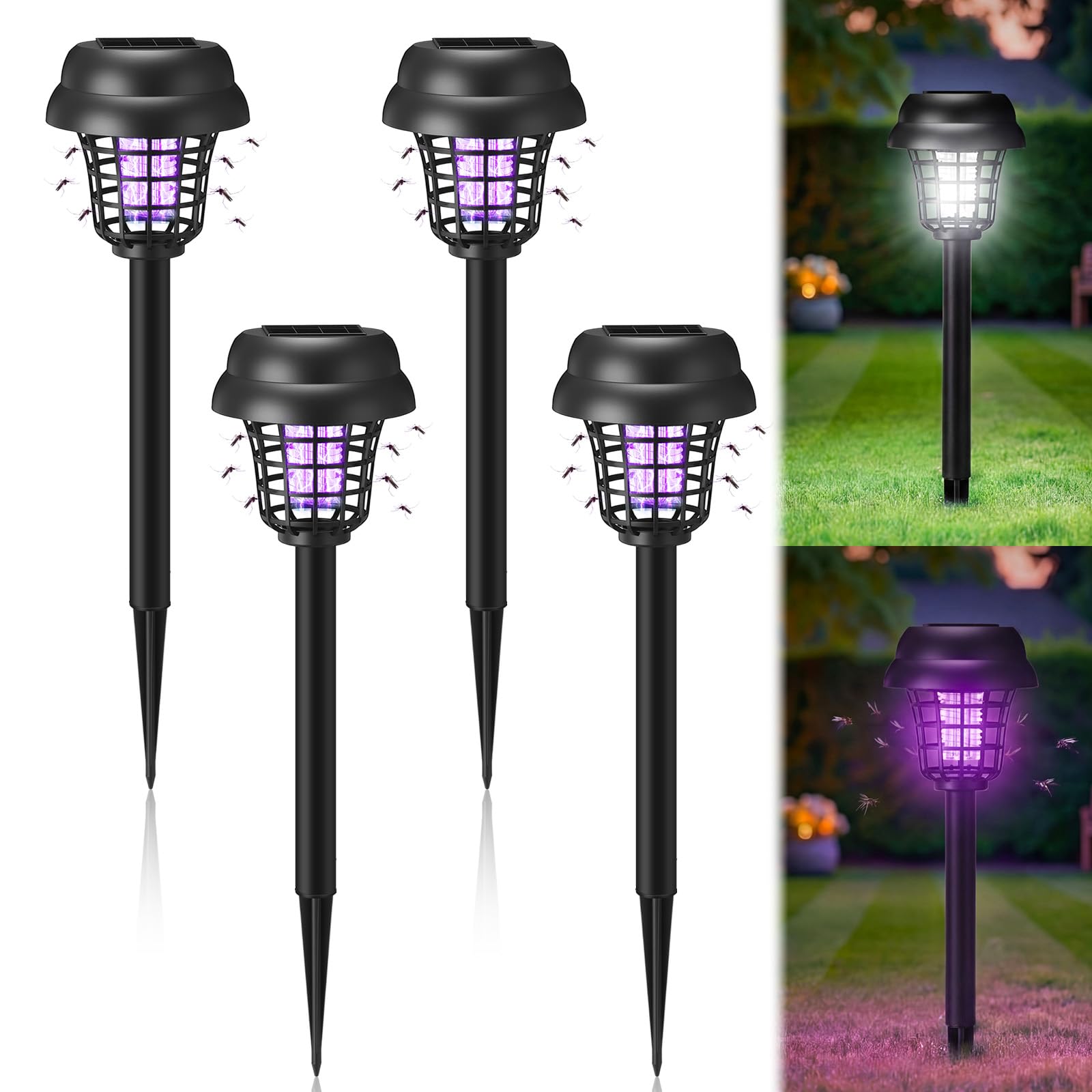 Mysora front view of four lamps showing packaging and product benefits