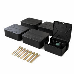 Mysora front view bait station showing secure exterior and entrances for safe coverage