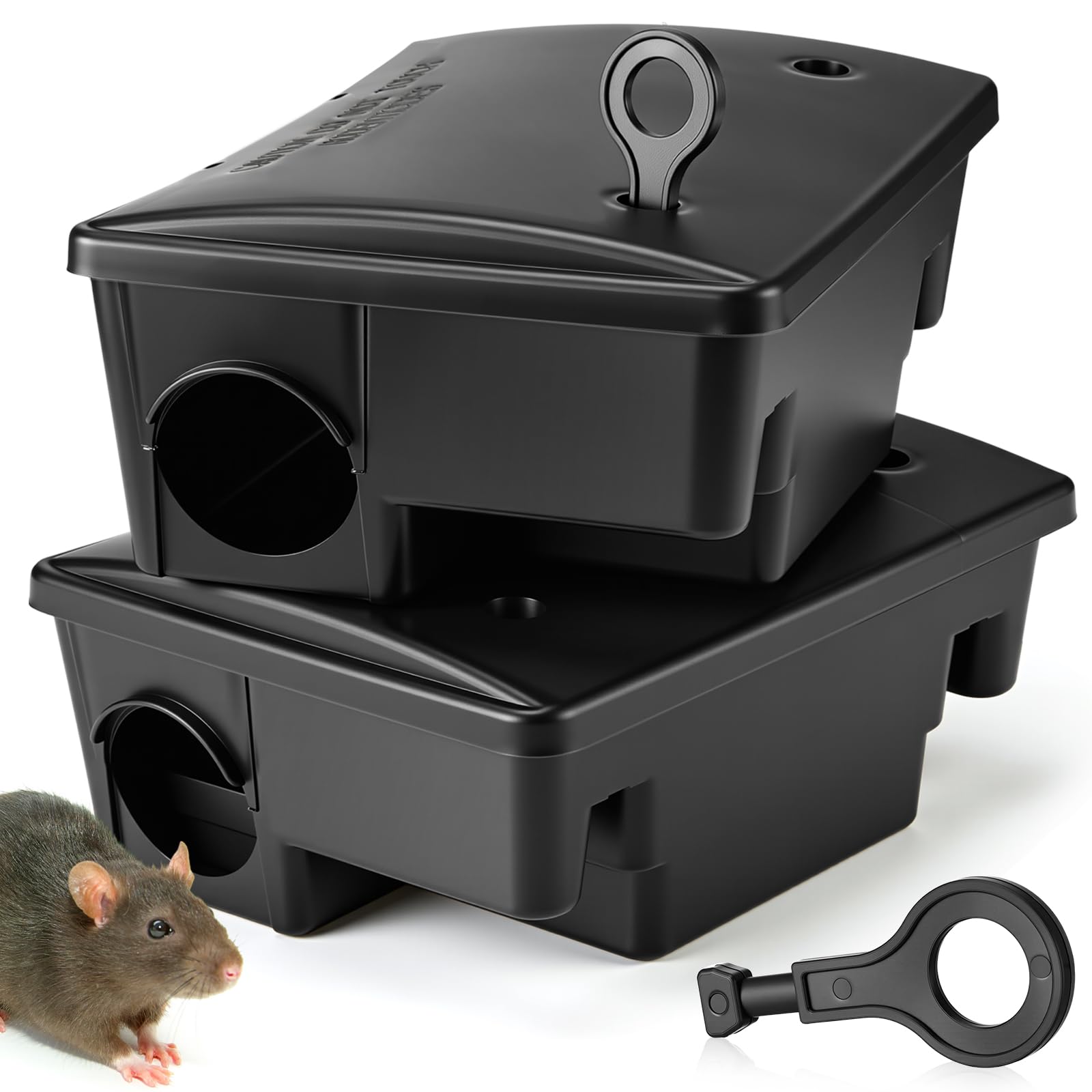 Mysora front view bait station showing secure closed box and discreet profile