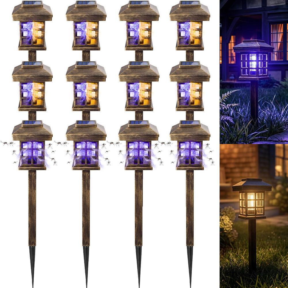 Mysora front view bronze unit showing warm purple light and insect grid benefit