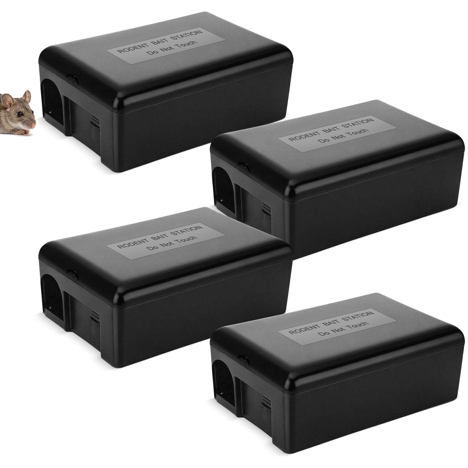 Mysora front view of locked bait station showing secure protection