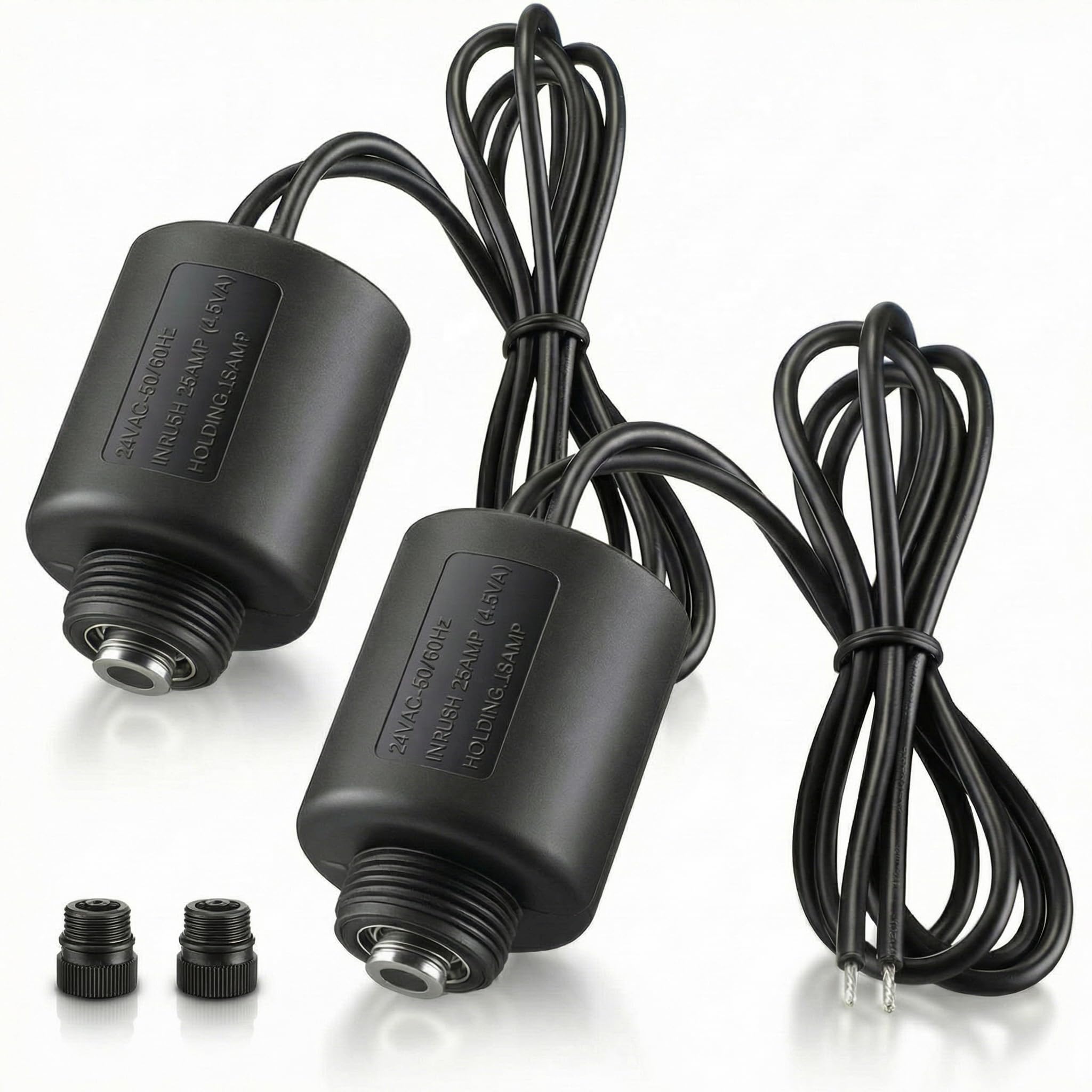 Mysora front view of two replacement solenoids showing kit and benefit easy replacement