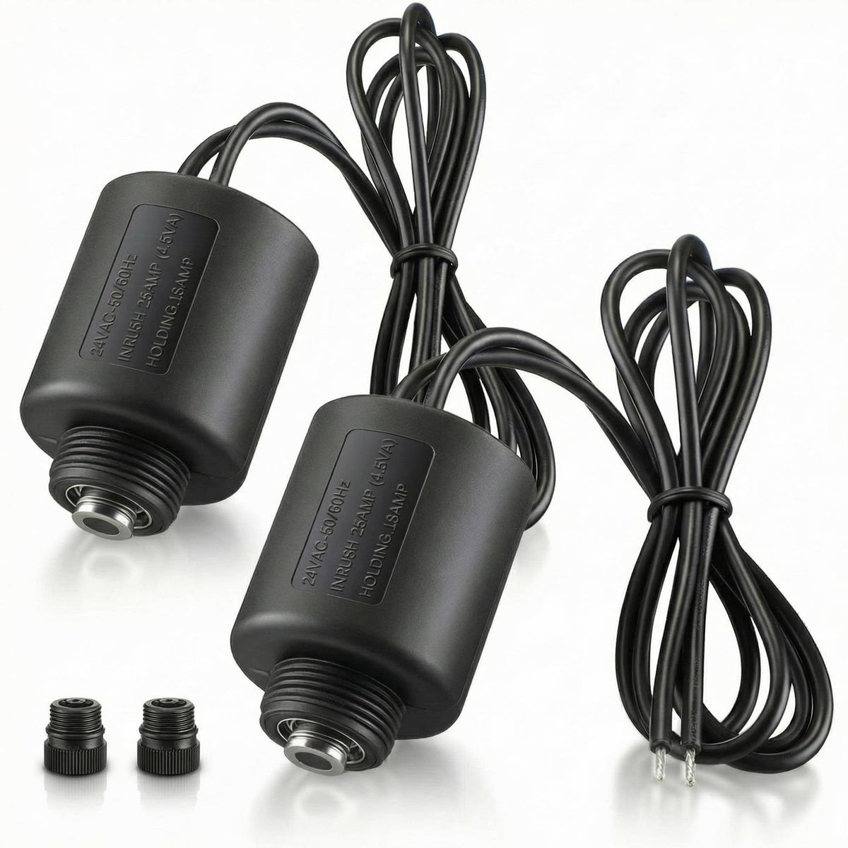 Mysora front view of two replacement solenoids showing kit and benefit easy replacement