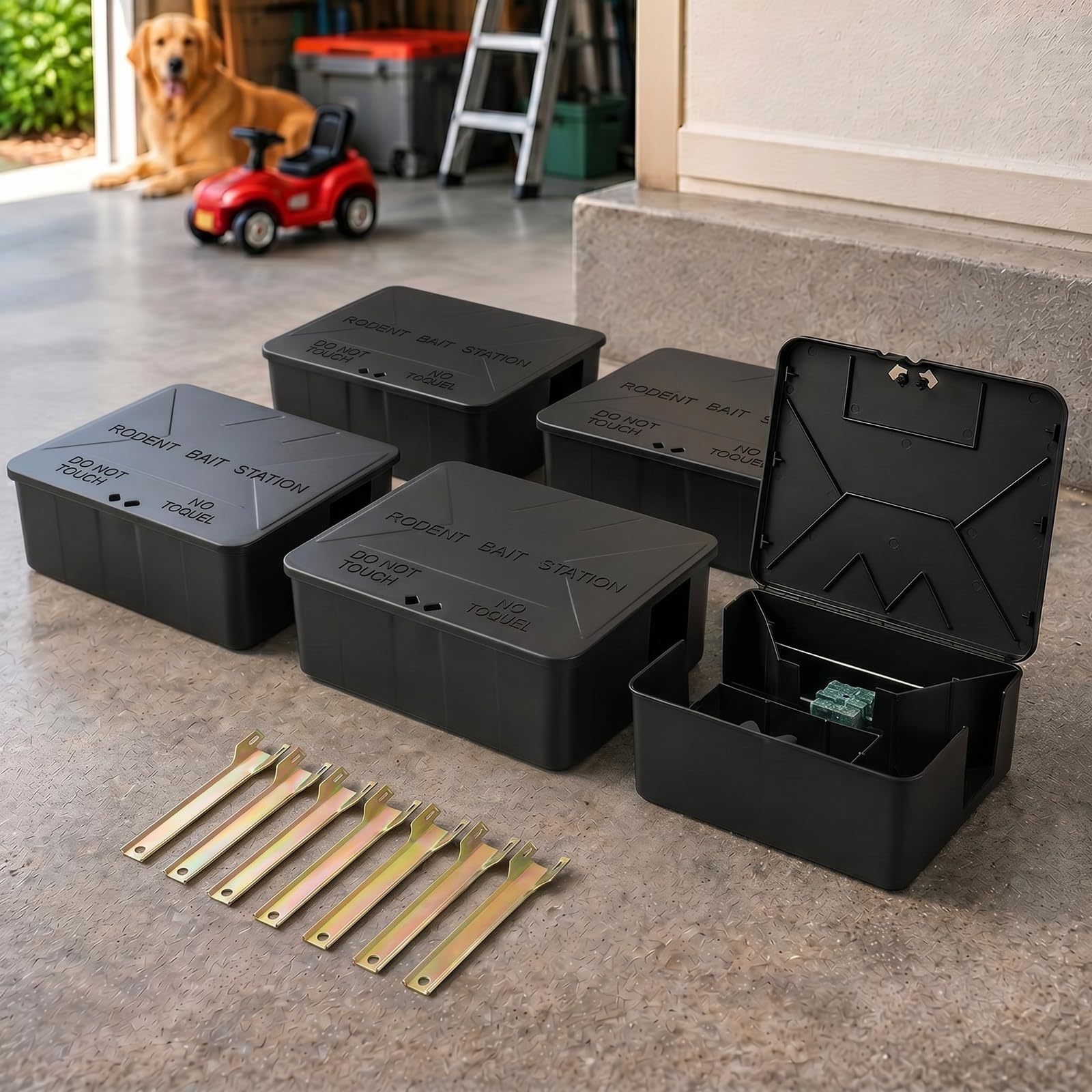 Mysora multi-point layout in garage illustrating strategic coverage and organized placement