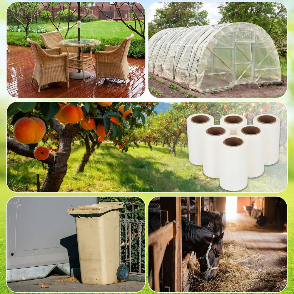Mysora tree wrap in a garden scene showing seasonal pest protection