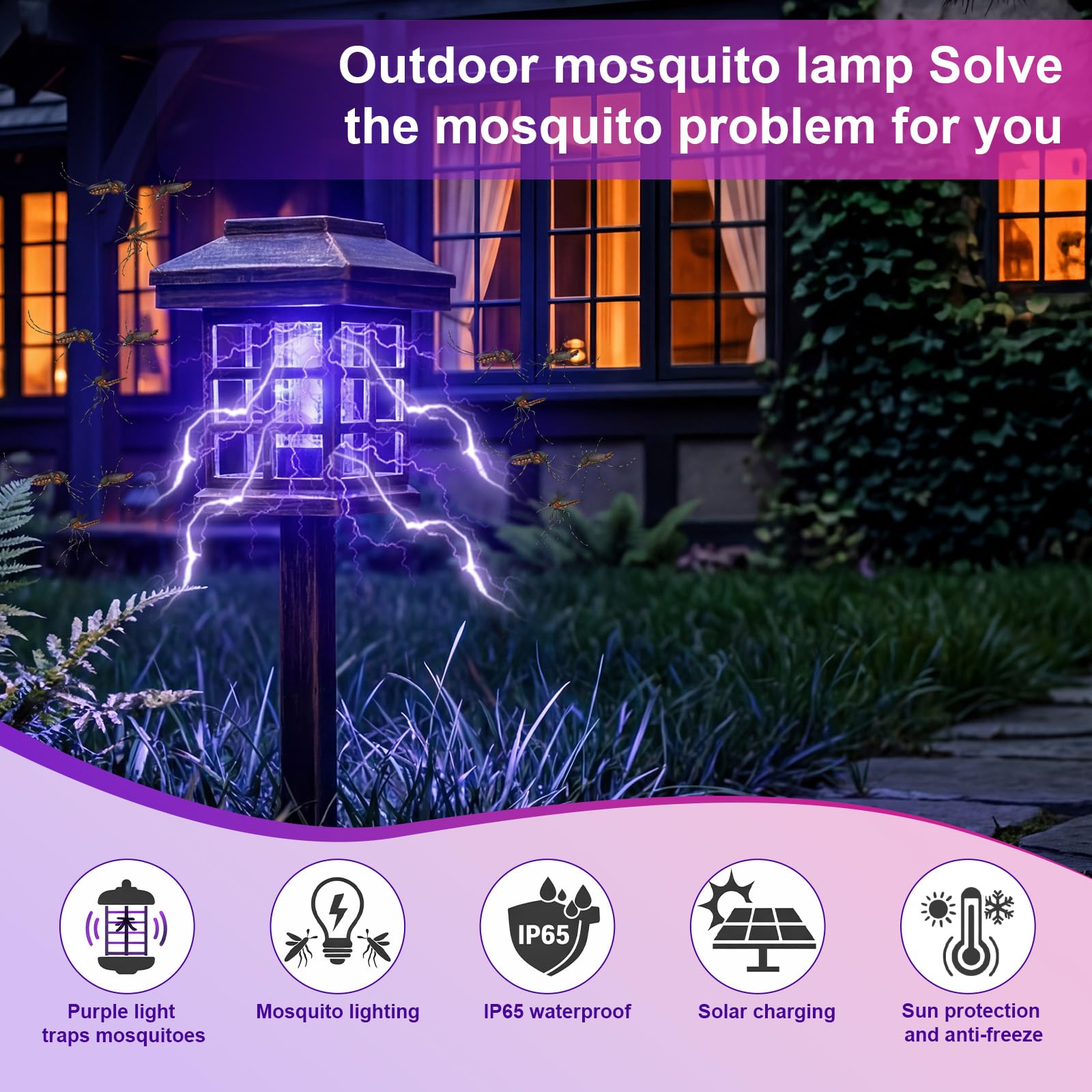 Mysora in-use on a patio with warm glow reducing nighttime insects benefit
