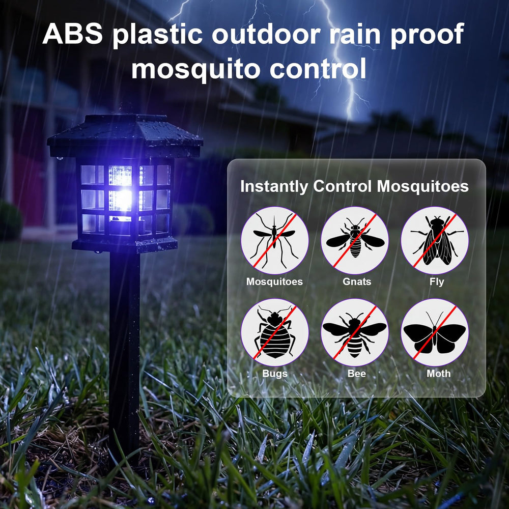 Mysora in use on patio lighting seating area while reducing mosquitoes outdoors