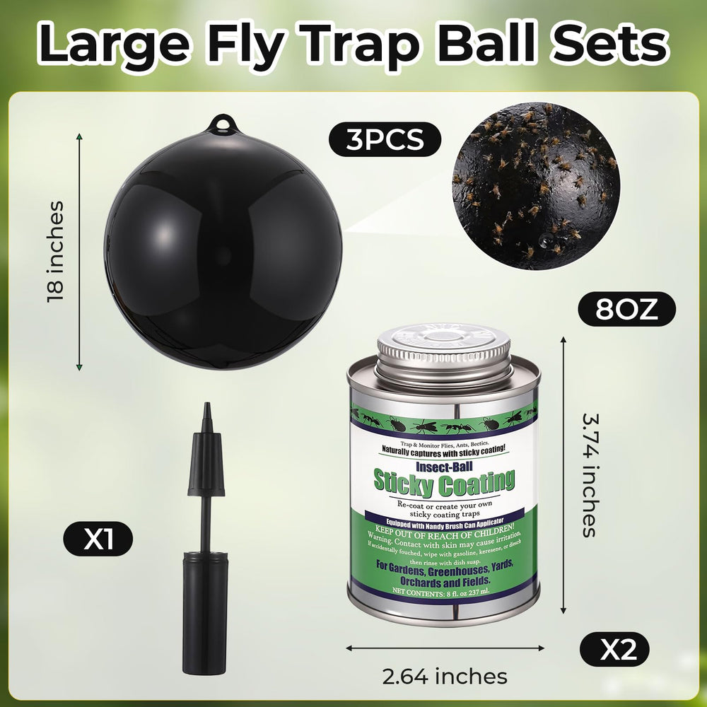 Mysora inflated 18-inch fly ball hanging from branch reducing pests