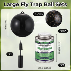 Mysora inflated 18-inch fly ball hanging from branch reducing pests