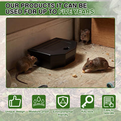 Mysora interior bait holder showing bait containment for consistent rodent access