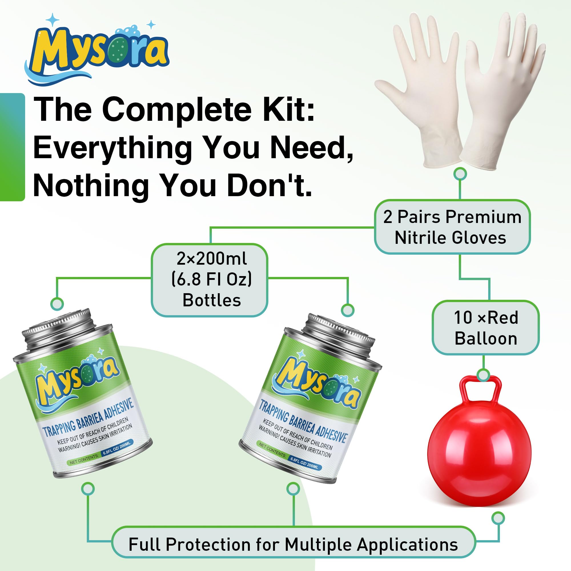 Mysora nitrile gloves close-up for clean, safe trap handling