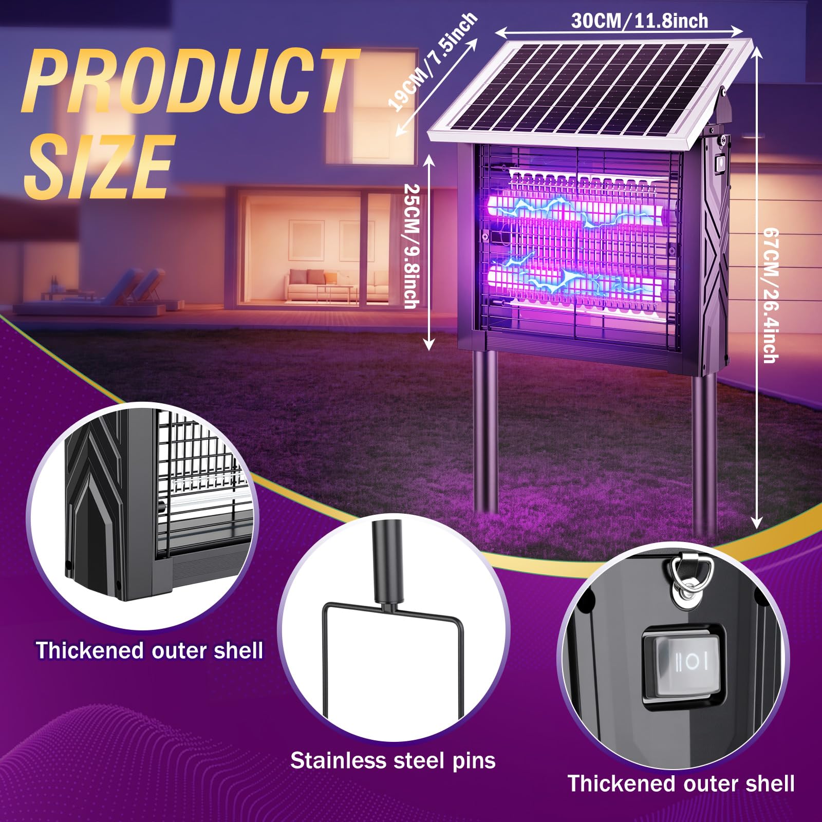 Mysora rotatable solar panel close-up demonstrating improved charging angle