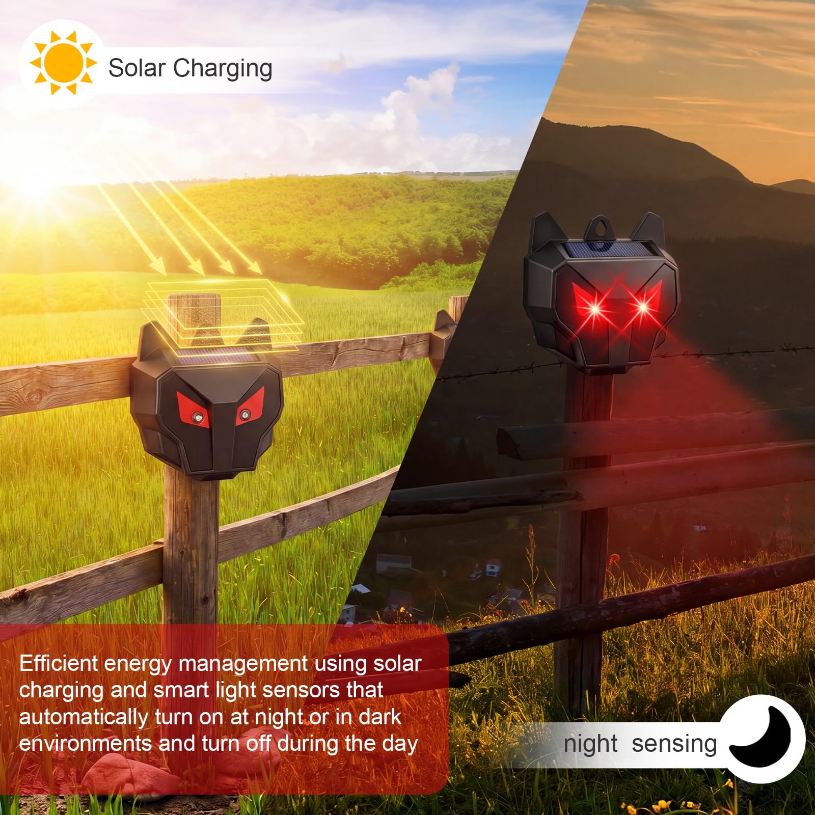 Mysora side profile with solar panel and hanging hook for easy install