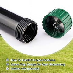 Mysora multiple stakes installed in a lawn demonstrating wide-area protection benefit