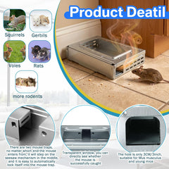 Mysora trap placed indoors catching mice with low-contact release benefit