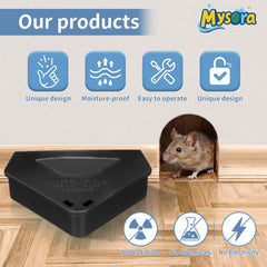 Mysora slim bait box under a cabinet fitting narrow spaces and hiding spots