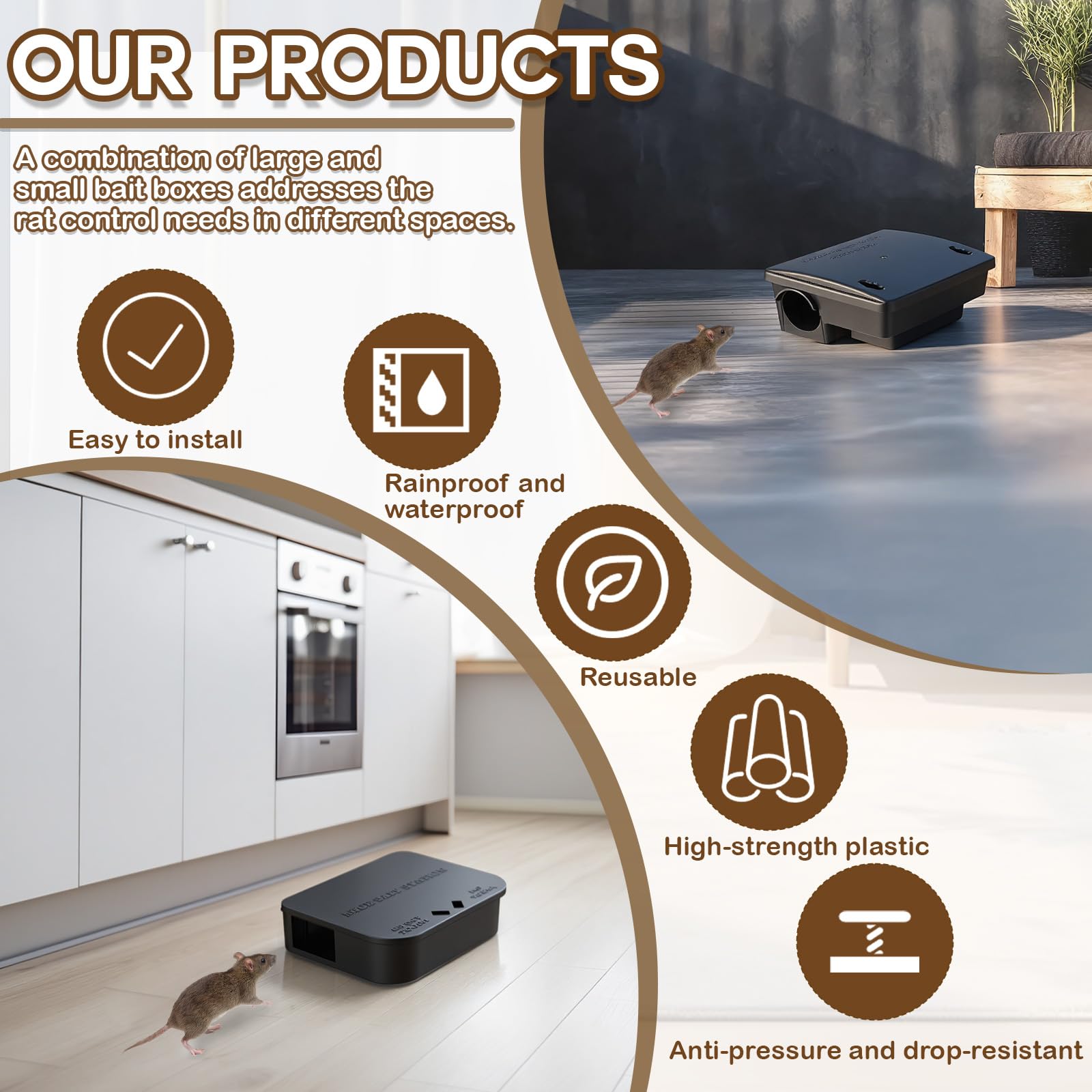 Mysora wall-mounted large station showing flexible installation and protected bait