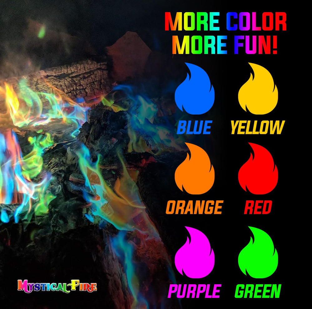 Mystical Fire label and instructions visible highlighting brand clarity and simple use
