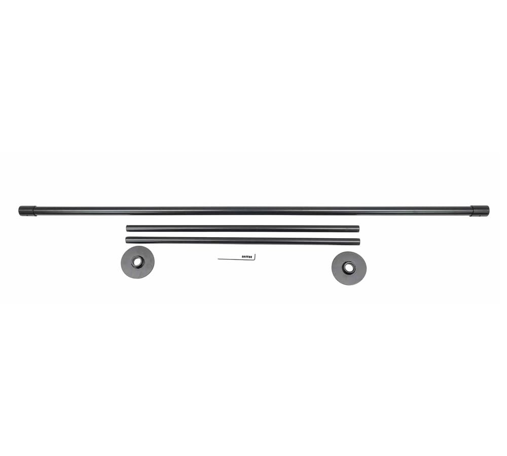 Mytee Products bar next to measuring tape illustrating adjustable 78 to 112 inches