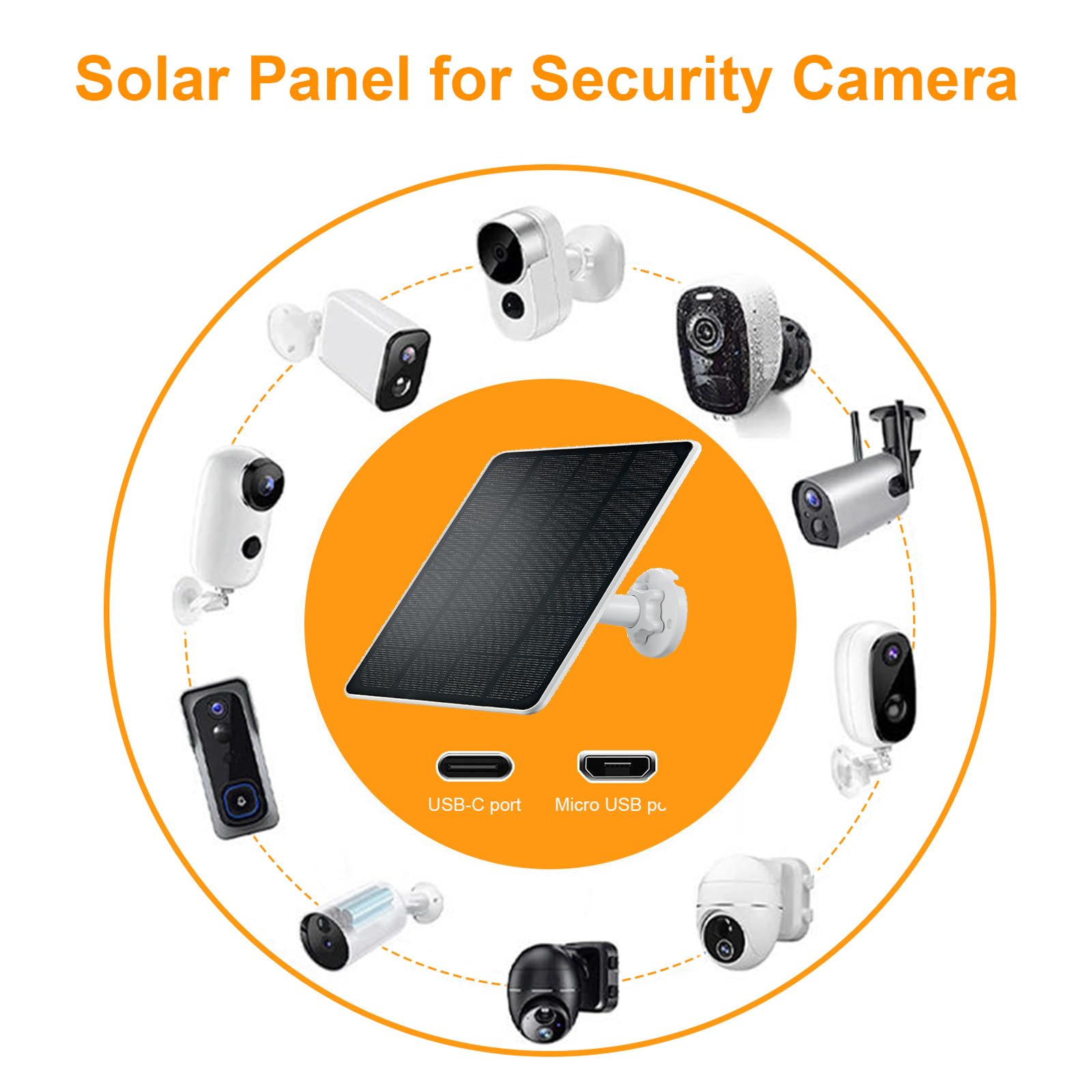 Mytions solar panel mounted on a house exterior powering an Arlo camera for reliable surveillance