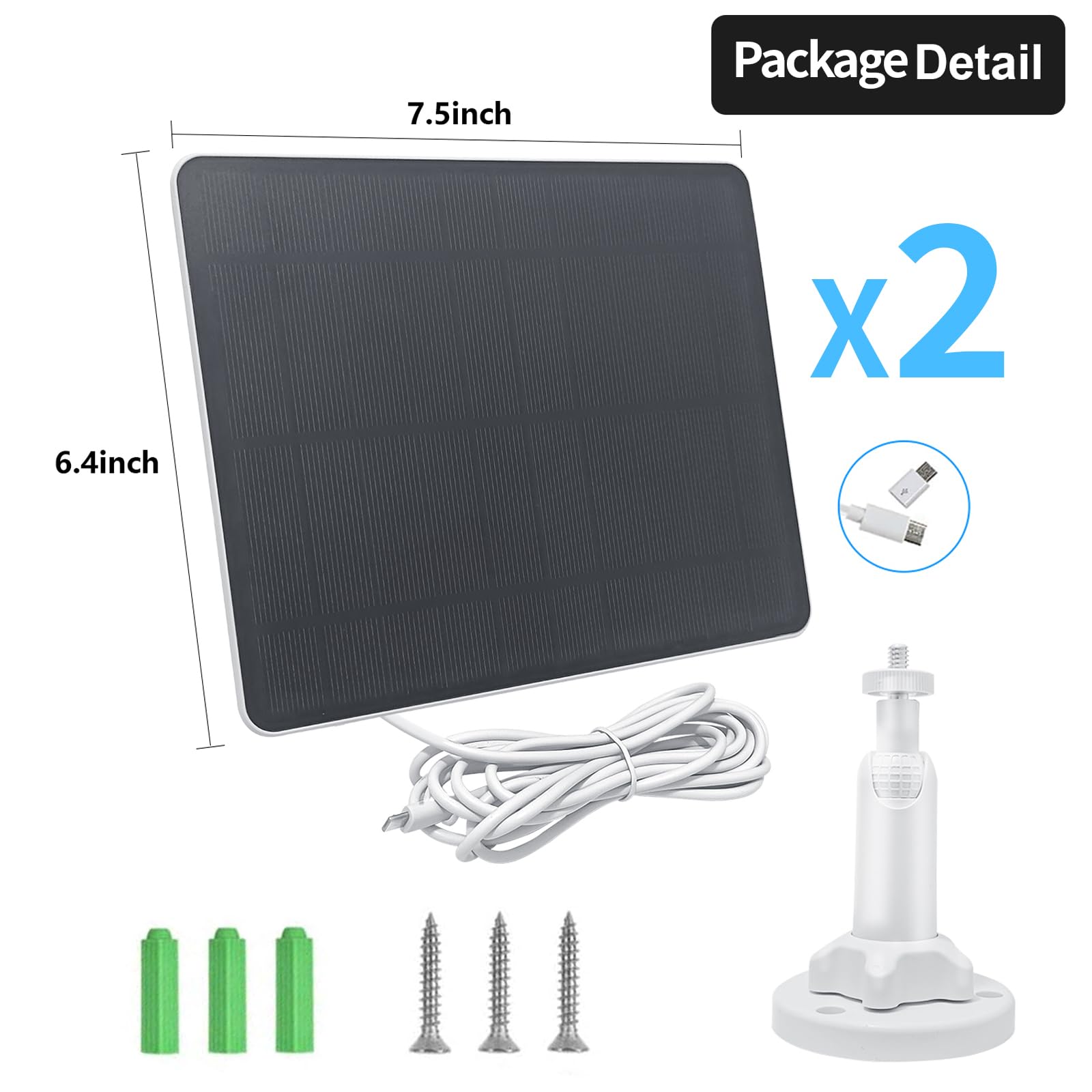 Two Mytions solar panels installed in backyard scene illustrating dual-camera power coverage benefit
