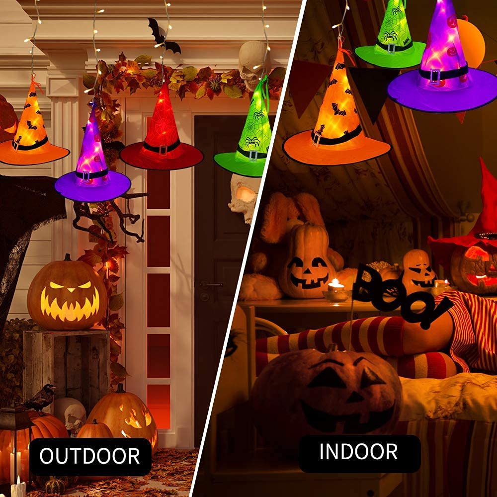 MZD8391 on party table and backdrop, brand styled lights boost festive Halloween atmosphere