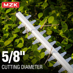 MZK 4.0Ah battery mounted on tool showing long runtime for larger jobs